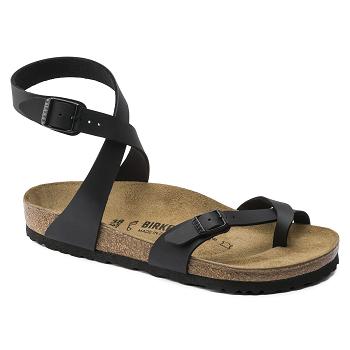 Dámské Sandály Birkenstock Yara Birko Flor Černé | CZ 365SGL